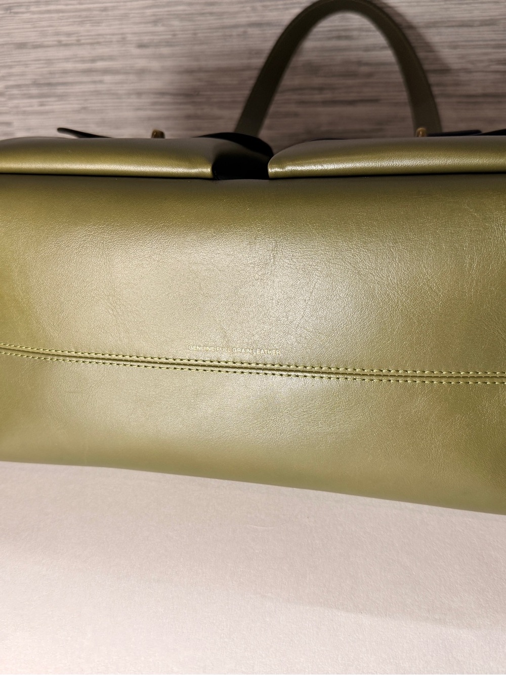 NWOT Coach Twin Turnlock Olive Green Leather Shoulder Bag - Picture 2 of 6